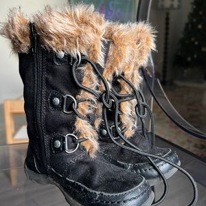 Nine West toddler girls faux fur kids winter boots size 9